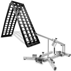 Sett: Aluminium adkomstrampe V sw, opp til 680 kg, sammenleggbar, egnet for motorsykkel ConStands med dekkskifter egnet for M. dekk 12-21" MD4Z