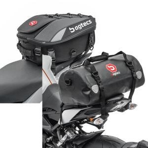 Sett: Motorsykkel halebag X30 pillion bag utvidbar 20-30Ltr sw Bagtecs med halebag Drybag