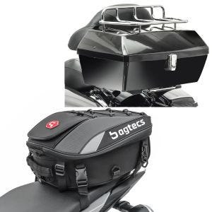 Sett: Toppkoffert med bagasjegrill Missouri 43Ltr egnet for Chopper sw Craftride med bakpose X30 utvidbar 20-30Ltr sw