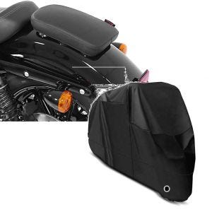 Sett: Pillion sugekopp setepute egnet for Custom Bikes Glider X sw Craftride med motorsykkelpresenning XL deksel i sw