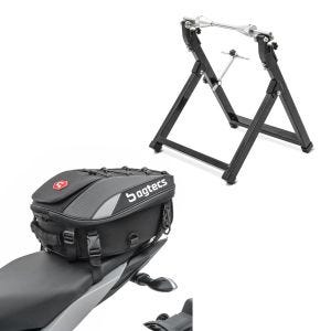 Sett: Balanser motorsykkel WU-2 balanseringsenhet sw ConStands med motorsykkel halebag X30 pillion bag utvidbar 20-30Ltr sw