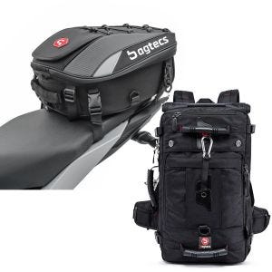 Sett: Motorsykkel halebag X30 pillion bag utvidbar 20-30Ltr sw Bagtecs med motorsykkelryggsekk HK4 halebag 45Ltr sw