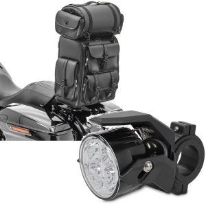 Sett: Sissybar bag med bagasjerull egnet for Chopper DLX Craftride med motorsykkel ekstra frontlykt LED S2 individuelt ECE