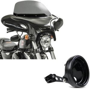 Sett: Batwing egnet for choppere og tilpassede sykler rg Craftride med motorsykkel frontlyktgh. 7" med gaffelfeste 35-43mm sw