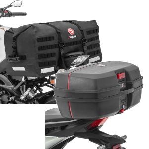 Sett: Motorsykkel hale bag SX70 70 liter vanntett i sw Bagtecs med motorsykkel toppveske TB8 45 liter universal