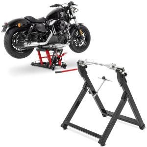 Sett: Lift Midlift L egnet for chopper / custom sykkel opp til 680 kg røde ConStands med balanseringsstativ motorsykkel WU-2 balanseringsenhet sw CB38661