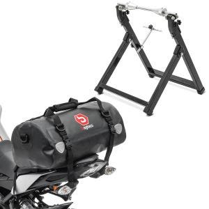 Sett: Balanser motorsykkel WU-2 balanseringsenhet sw ConStands med motorsykkel halebag Drybag XF30 vanntett volum 30l