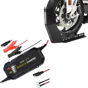 Sett: Transportstativ Easy-Fix opp til 21 tommer sort matt ConStands med motorsykkel batterilader BC2 helautomatisk 1500mA