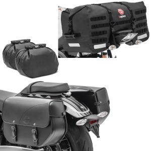 Sett: Motorsykkelsakker høyre og venstre Kentucky 30Ltr Chopper sw Craftride med haleveske SX70 70Ltr wd