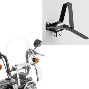Sett: Motorsykkel frontrute CW1 egnet for retro sykler klar Craftride med klesstativ WH2 veggfeste hjelmholder sw