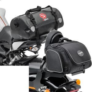 Sett: Motorsykkel hale bag Drybag XF30 Vanntett volum 30l Bagtecs med hale bag TM2 Sissybar bag 14 liter svart