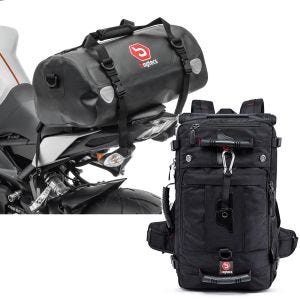Sett: Motorsykkel hale bag Drybag XF30 vanntett volum 30l Bagtecs med motorsykkel ryggsekk HK4 hale bag 45Ltr i svart