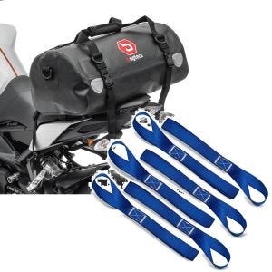 Sett: Motorsykkel halebag Drybag XF30 wd volum 30l Bagtecs med surringsløkker egnet for spennstropper, megapakning med 6 stk