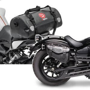 Sett: Motorsykkel halebag Drybag XF30 wd Volum 30l Bagtecs med salveske høyre Arizona 3Ltr egnet for Chopper sw