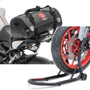Sett: Motorsykkel halebag Drybag