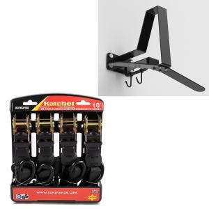Sett: Motorsykkel jakkeholder WH2 veggmontert hjelmholder sw XGP med stroppsett sw