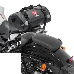 Sett: Motorsykkel hale bag Drybag XF30 wd Volume 30l Bagtecs med pillion sugekopp setepute egnet for Custom Bikes Glider X sw.