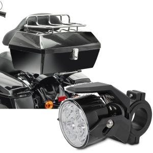 Sett: Toppkoffert med bagasjegrill Missouri 43Ltr egnet for Chopper sw Craftride med ekstra frontlys LED S2 individuelt ECE