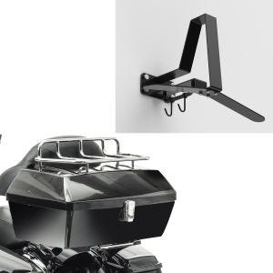 Sett: Toppkoffert med bagasjegrill Missouri 43Ltr egnet for Chopper sw Craftride med garderobe WH2 veggfeste hjelmholder sw