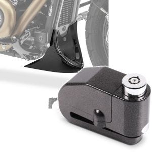 Sett: Frontspoiler univ egnet for Chopper Cruiser Bobber CP9 sw Craftride med bremseskivelås alarm 120dB motorsykkel sw.