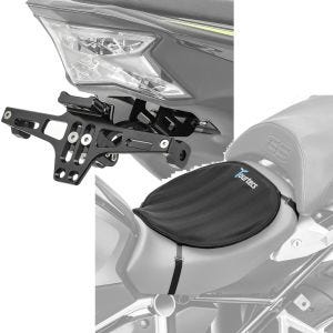 Sett: Nummerskiltholder NH2 nummerskiltholder med LED-belysning Zaddox med motorsykkel gel setepute neopren L sw