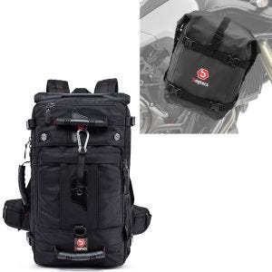 Sett: Motorsykkel ryggsekk HK4 hale bag 45Ltr sw Bagtecs med crash bar bag egnet for crash bar K4 vanntett 10 liter