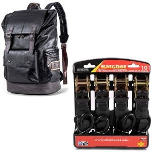 Sett: Motorsykkelryggsekk RL3 haleveske Vintage 24Ltr sw Craftride med stroppsett sw