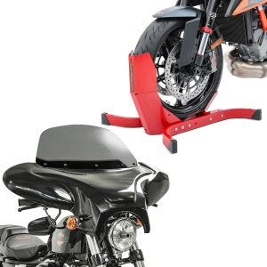 Sett: Batwing fairing egnet for choppere og spesialsykler rg Craftride med motorsykkel rocker Easy-Plus opptil 21 tommer rød