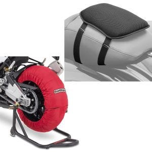 Sett: Motorsykkel dekkvarmer sett Laguna Seca 60-80°C 17 tommer i rød ConStands med gel setepute S univ