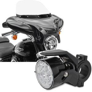 Sett: Batwing egnet for choppere og tilpassede sykler Craftride med ekstra motorsykkellykter LED S2 individuelt med E-godkjenning