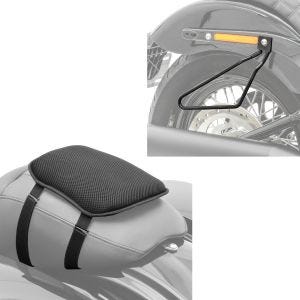 Sett: Sadelveskeholder univ sw Craftride med motorsykkel gel setepute S komfortpute universal i sw