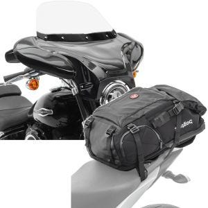 Sett: Batwing egnet for choppere og tilpassede sykler Craftride med motorsykkelryggsekk HX5 halebag wd 45Ltr med hjelmholder