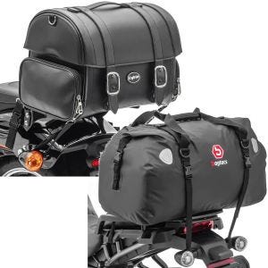 Sett: Motorsykkel halebag FP egnet for Cruiser og Retro 32L Craftride med halebag Drybag XF60 wd