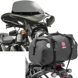 Sett: Batwing fairing egnet for choppers og custom sykler rg Craftride med motorsykkel hale bag Drybag XF60 wd