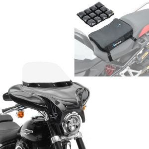 Sett: Batwing fairing egnet for choppere og spesialsykler med frontrute Craftride med motorsykkel luftpute Air Deluxe S sw