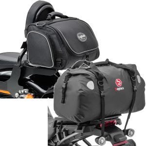 Sett: Motorsykkel hale bag TM2 Sissybar bag 14 liter sw Craftride med hale bag Drybag XF60 vanntett volum 60l