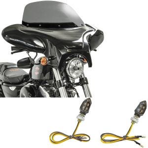 Sett: Batwing kåpe egnet for choppere og tilpassede sykler rg Craftride med LED-indikatorer motorsykkel KP8 ECE par tonet