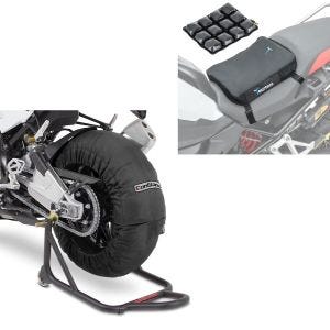 Sett: Motorsykkel dekkvarmer sett Laguna Seca 60-80°C 17 tommer sw ConStands med luftpute Air Deluxe S sw