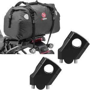 Sett: Motorsykkel halebag Drybag XF60 wd Volum 60l Bagtecs med styrerør 40mm aluminium egnet for styre med Ø 22mm 7/8" sort.