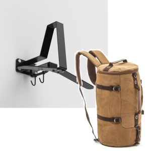 Sett: Motorsykkel garderobe WH2 veggfeste hjelmholder sw XGP med motorsykkelryggsekk Canvas VG8 Vintage 35L brun