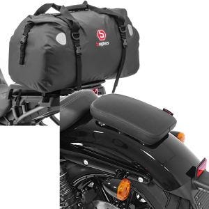 Sett: Motorsykkel hale bag Drybag XF60 wd Volume 60l Bagtecs med pillion sugekopp setepute egnet for Custom Bikes Glider X sw.