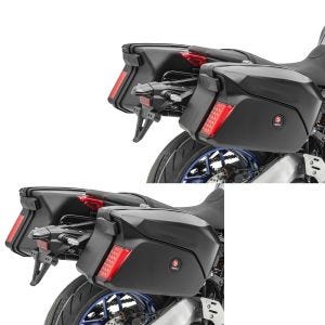 Sett med 2x motorsykkelkofferter + sidevesker til bagasjeholder Universal Bagtecs PX74 matt svart