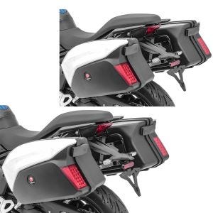 Sett med 2x motorsykkelkofferter + sideveske med sideveske universal PX74 Bagtecs hvit