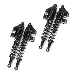 Sett med 2x motorsykkel støtdempere bak 440 mm fjærbenspar universal Zaddox RS2 svart