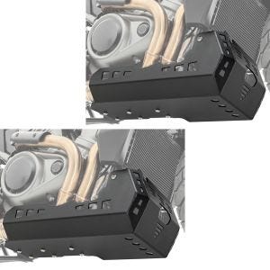 Sett med 2x motorbeskyttelse egnet for Harley Davidson Pan America 1250 / Special 21-24 Motoguard svart aluminium front spoiler undervogn beskyttelse