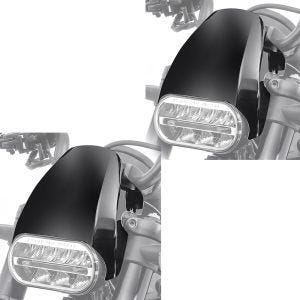 Sett med 2x frontlys frontmaske egnet for Harley Davidson Sportster S 1250 21-24 Fly Screen Craftride svart