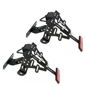 Sett med 2x nummerskiltholder for motorsykkel universal med LED-belysning Zaddox KH5