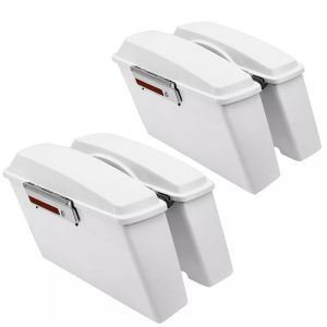 Sett med 2x sidevesker sett egnet for Harley Davidson Touring 94-13 Craftride hard case 30Ltr hvit glatt