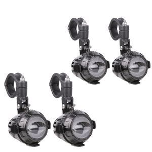 Sett med 2x LED-tilleggslykter med kollisjonsstangfeste Lumitecs MS1 tåkelys ECE 12V inkl. ledningspar