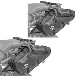 Sett med 2x motorsykkelseter Bagtecs MT142 28 liters volum sidevesker tørr bag